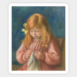 Jean Renoir Sewing by Auguste Renoir Magnet